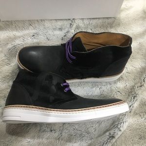 NWT Robert Graham Horace Black Leather Chukkas